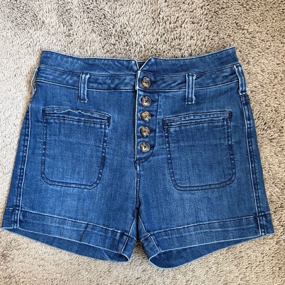 Pilcro by Anthropologie High-Rise Slim Denim Shorts - Size 25